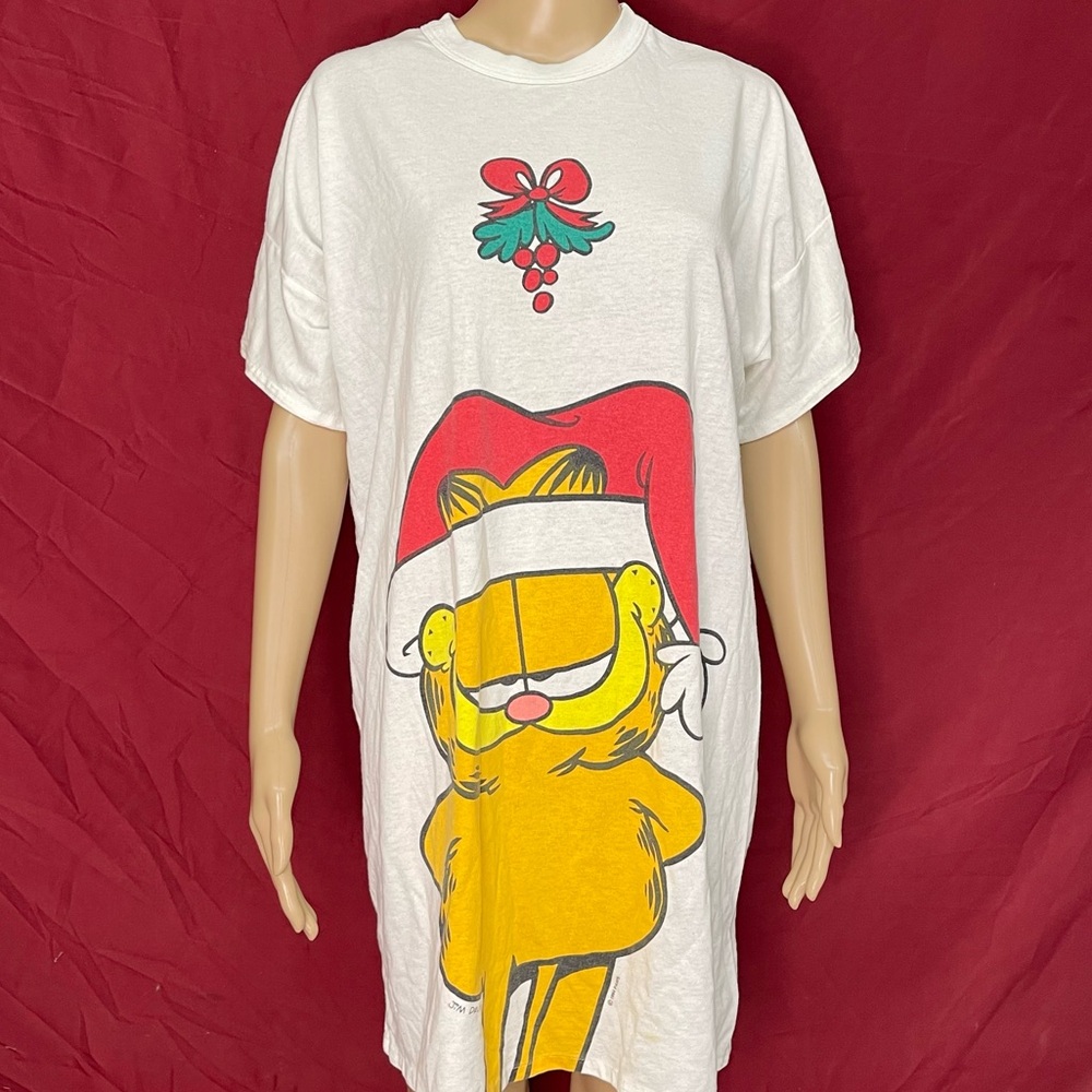 Vintage 1994 Flirts Garfield Christmas Nightshirt OSFA (see measurements) Large